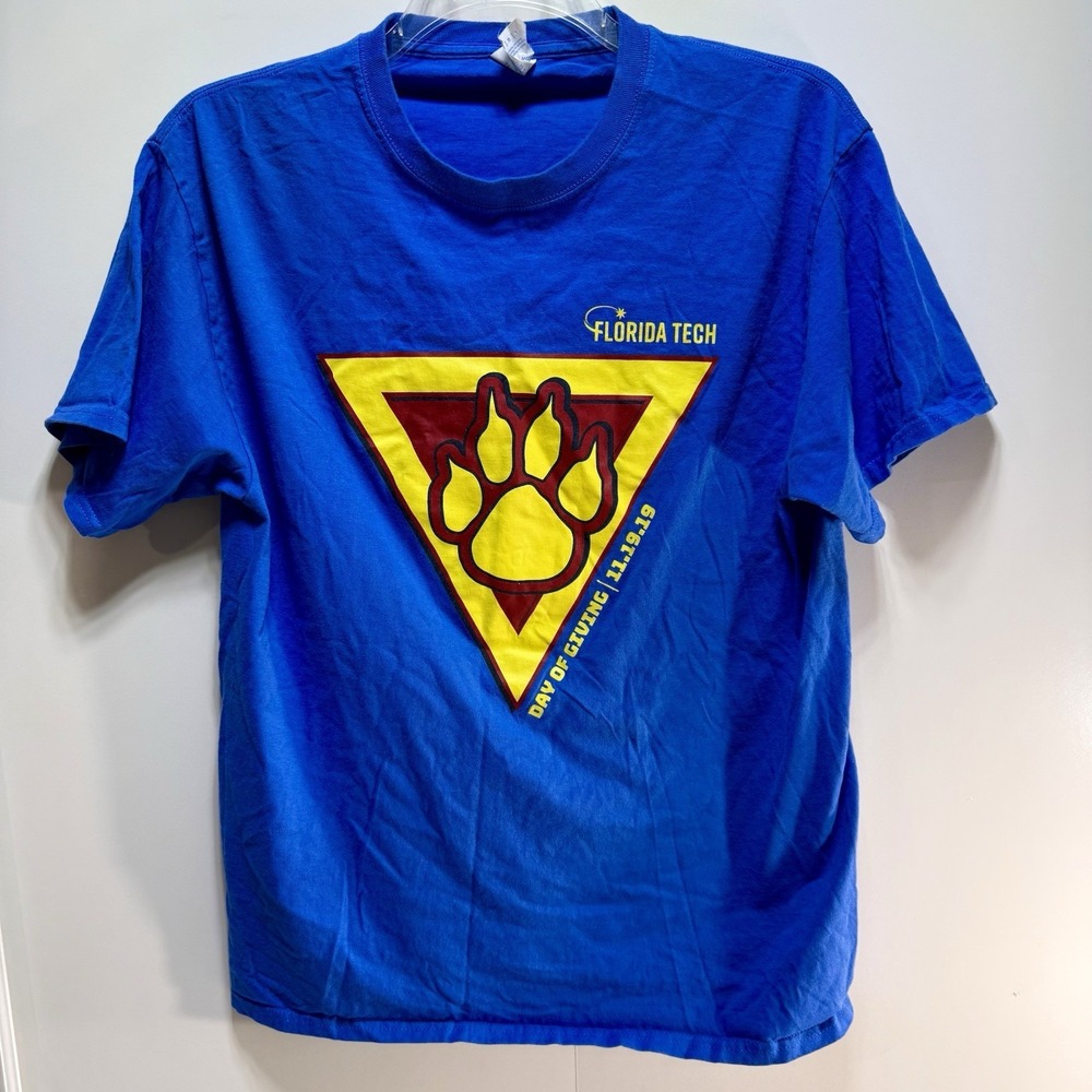 Florida Tech Day of Giving Blue Graphic T-Shirt Mens Large Port & Company Cotton